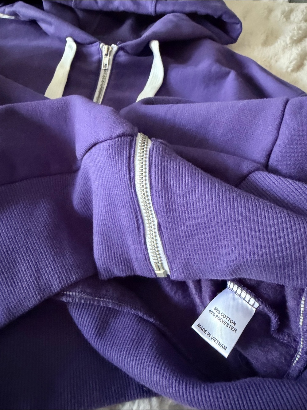Sorella Purple Full Zip Hoodie Sweatshirt | Size Small